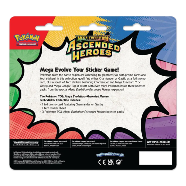 Pokemon - Mega Evolution: Ascended Heroes (Gastly) Tech Sticker Collection - Collect Roll