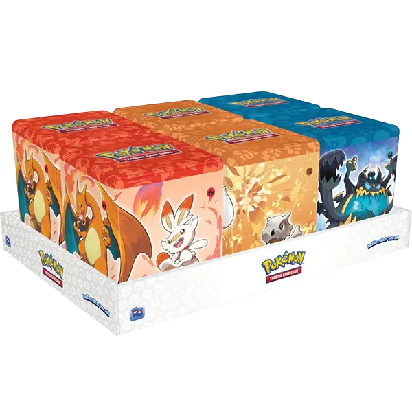 PokemonStackingTinsDisplayFighting-Fire-Darkness_Q42022 Pokemon Stacking Tins Display: Fighting-Fire-Darkness (Q4 2022) - Collect Roll