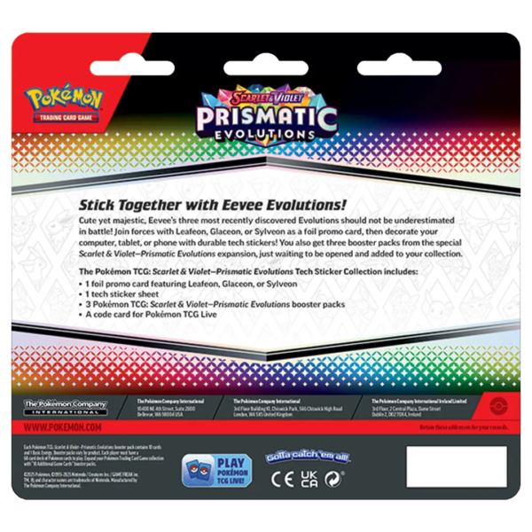 Scarlet & Violet: Prismatic Evolutions - Tech Sticker Collection [Set of 3] - Collect Roll
