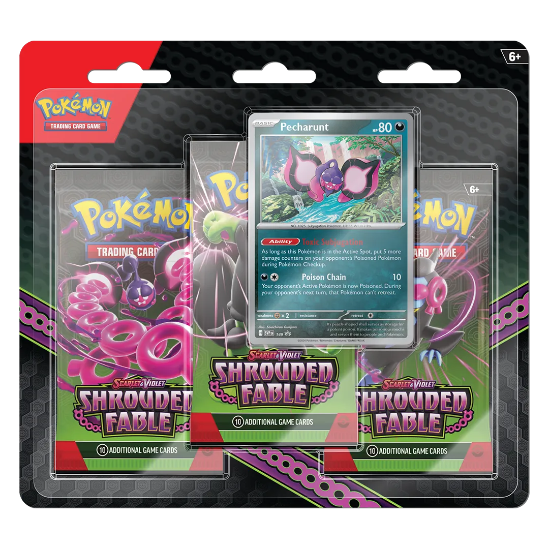 Scarlet & Violet: Shrouded Fable - 3 Pack Blister [Pecharunt] - Collect Roll