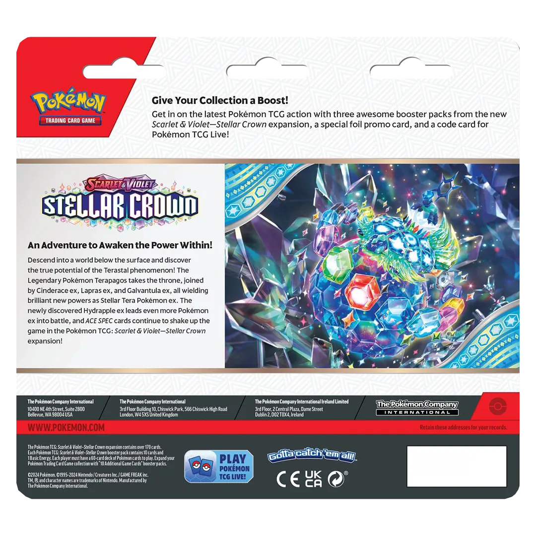 Scarlet & Violet: Stellar Crown- 3 Pack Blister [Tinkaton] - Collect Roll