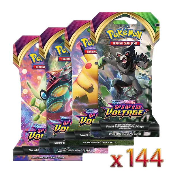 Sword_ShieldVividVoltageSleevedPacksx144 Sword & Shield: Vivid Voltage - Sleeved Booster Case (144 Boosters) - Collect Roll